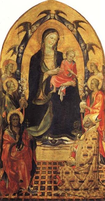 Gherardo Starnina Madonna and Child with SS.John the Baptist and Nicholas and Four Angels